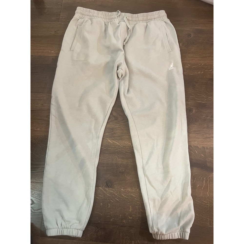 Kangol‎ Mens Fleece Joggers Light Gray Sweatpants Embroidered Logo Size XL